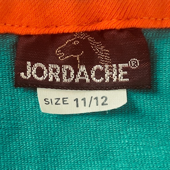Vtg 90s Jordache Deadstock Lycra Colorblock Cami Tank Top NWT Teal Orange - Picture 2 of 7